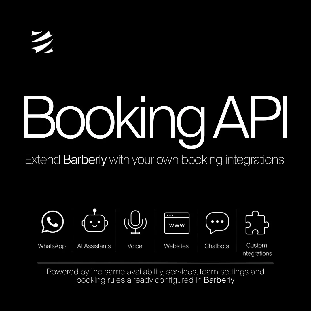 Barberly Booking API para WhatsApp, asistentes de IA, voz, webs, chatbots e integraciones propias